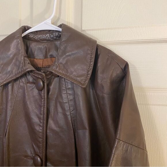Vintage Altman Full Length Leather Coat - Picture 4 of 10